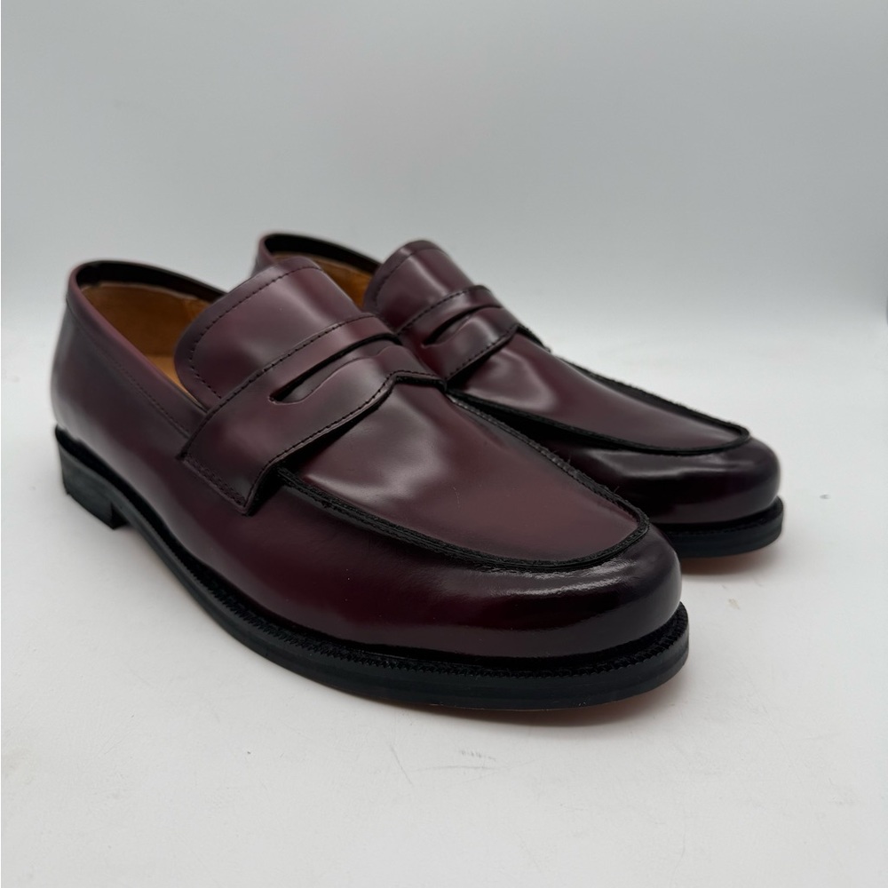 BRAND NEW Express Burgundy Leather Penny Loafers Slip On Dress Shoes Size 9